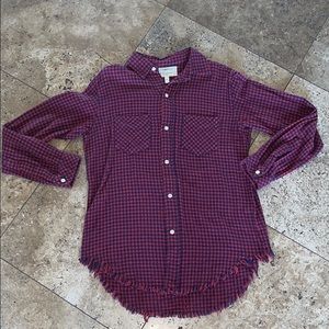 CURRENT/ELLIOT frayed flannel size 0